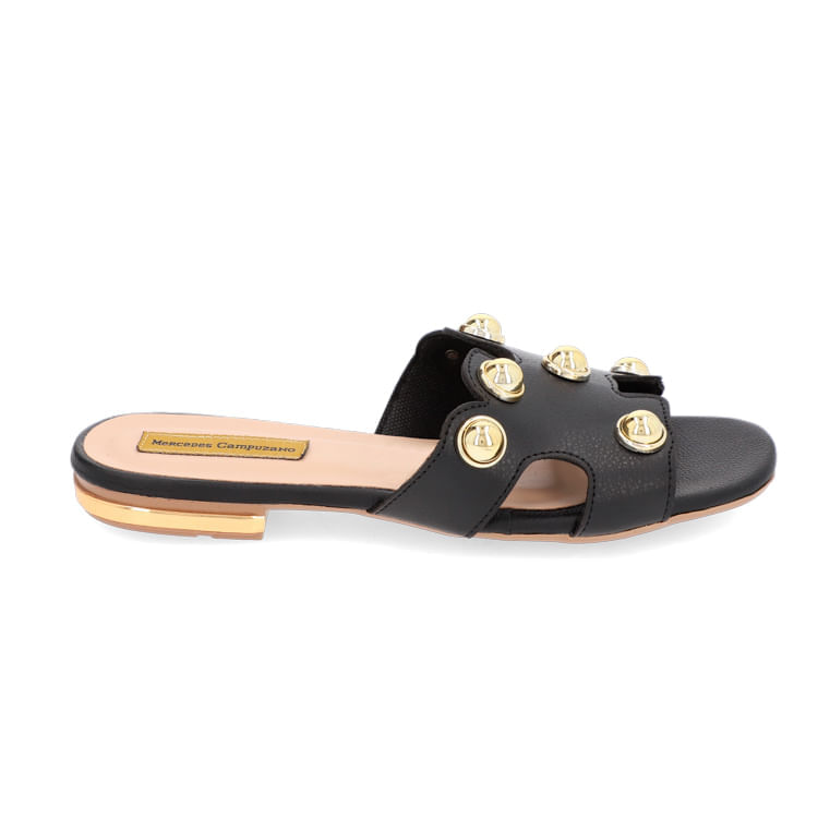 Sandalia taches negra para mujer cat