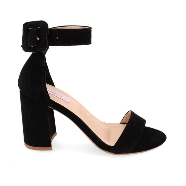 Sandalia negra con tacón naia