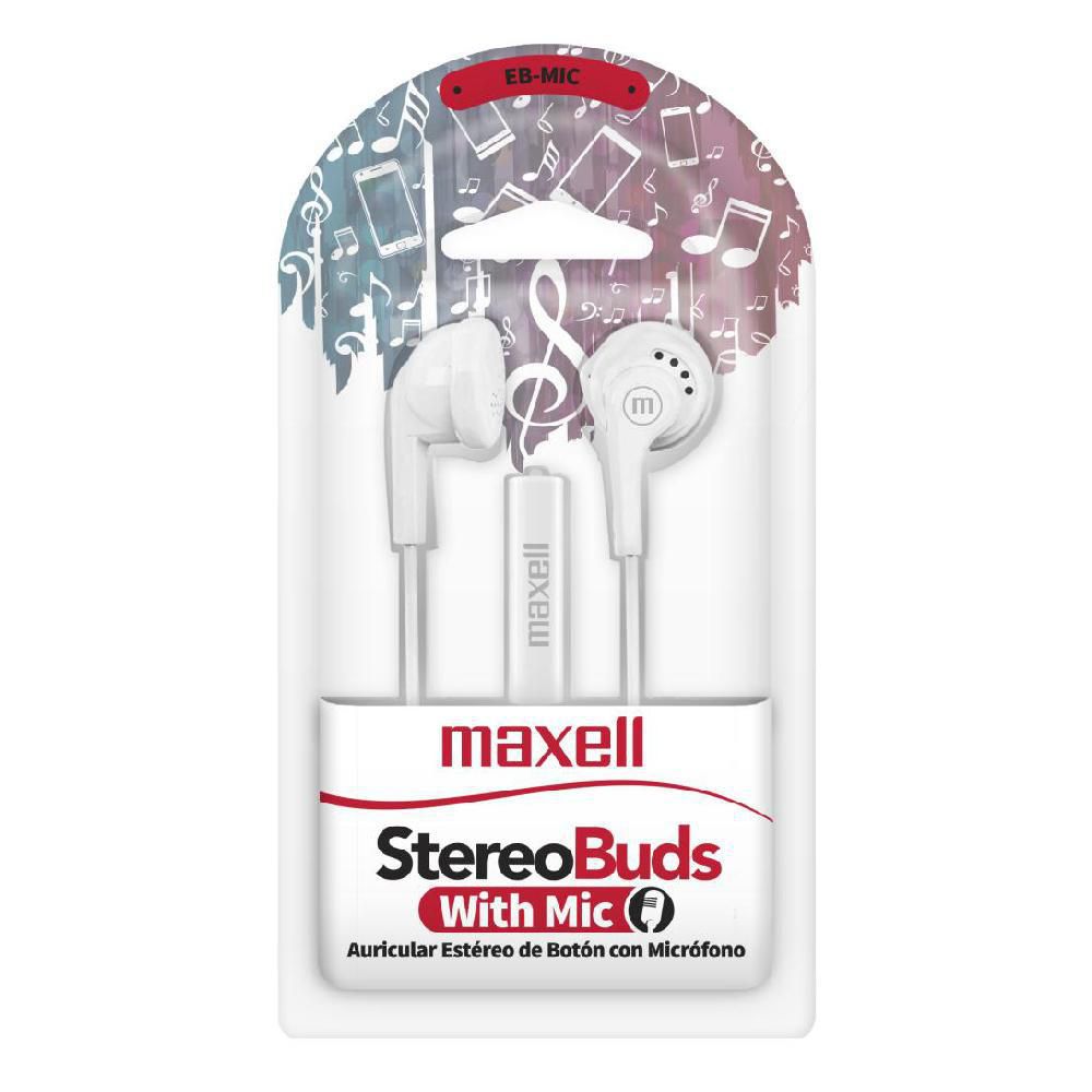 Audífonos Maxell IN E Cableado EB95 Blanco Mic