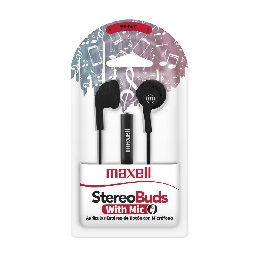 Audífonos Maxell IN E Cableado EB95 Negro Mic
