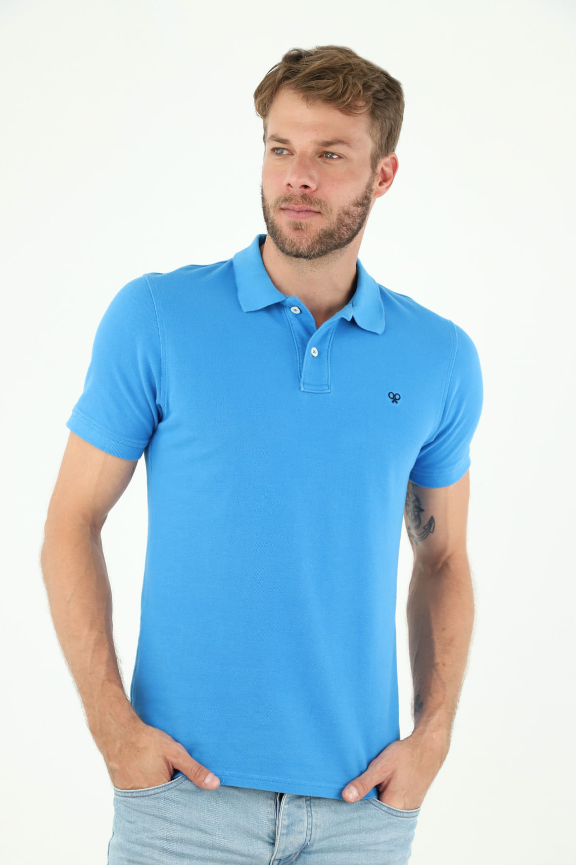 Polo azul para hombre