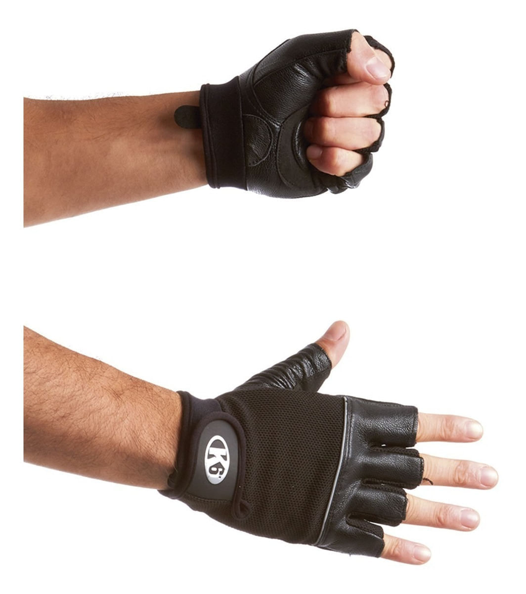 Guantes Para Gimnasio De Cuero Ideal Para Pesas Crossfit Gym - M