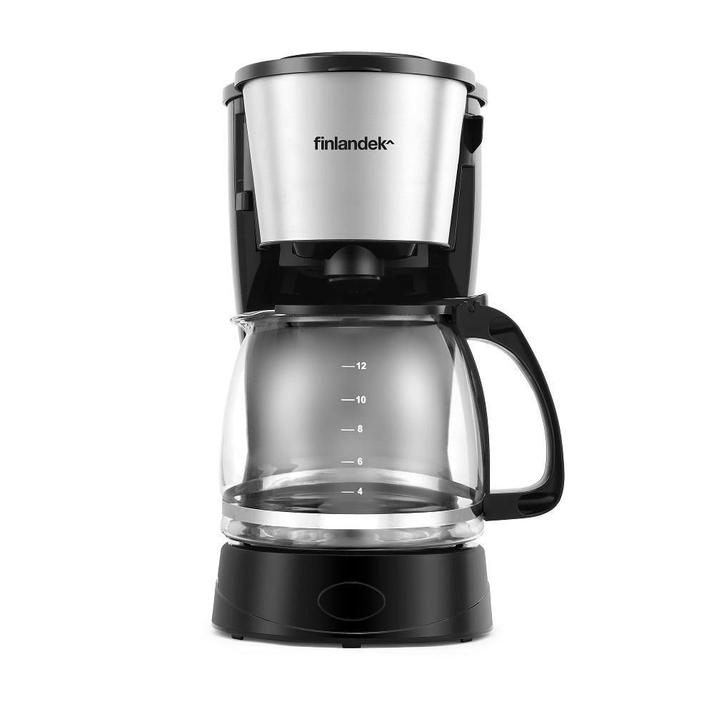 CAFETERA 12 TAZAS NEGRA INOX FINLANDEK FICM349