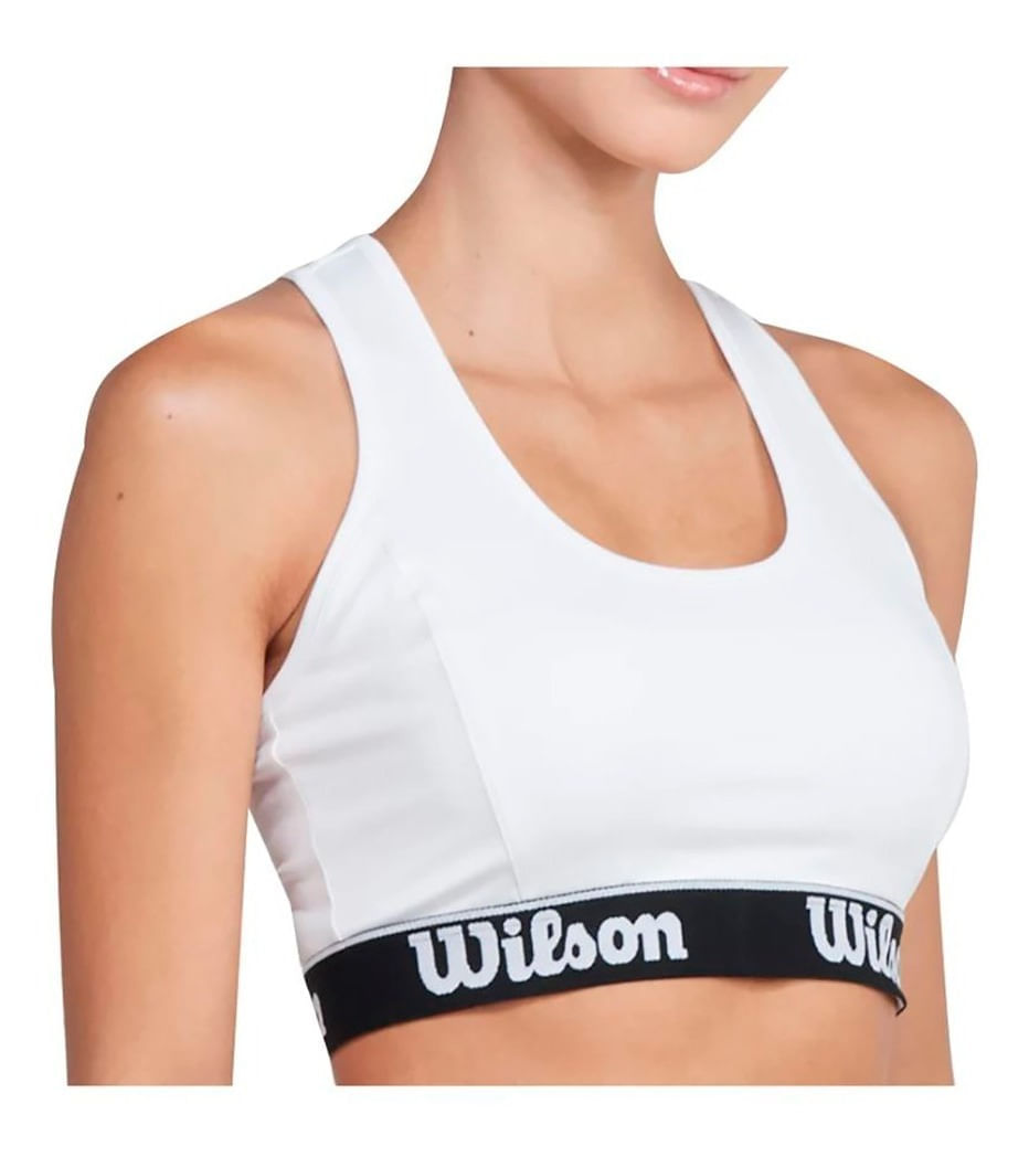 Top Deportivo Mujer Wilson Elástico Brasier Sujetador Soten L / Liso / Blanco