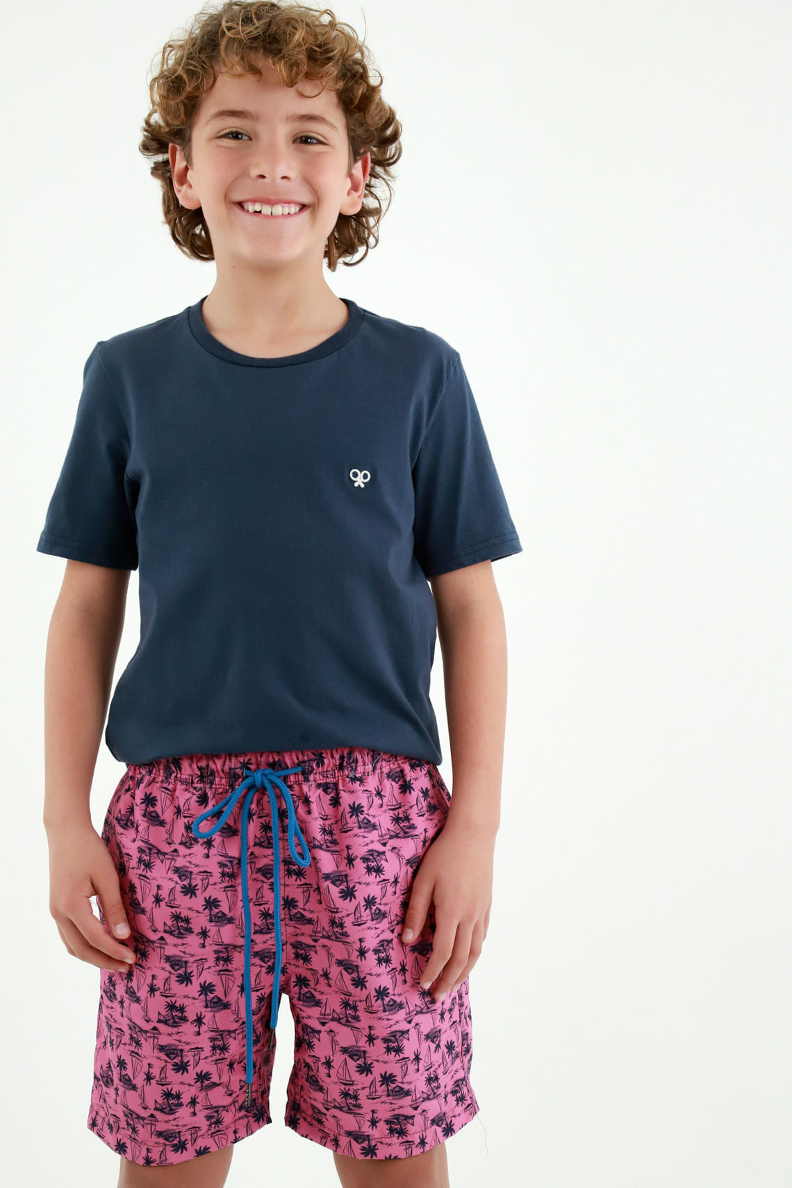 Pantaloneta rosada estampada para niño