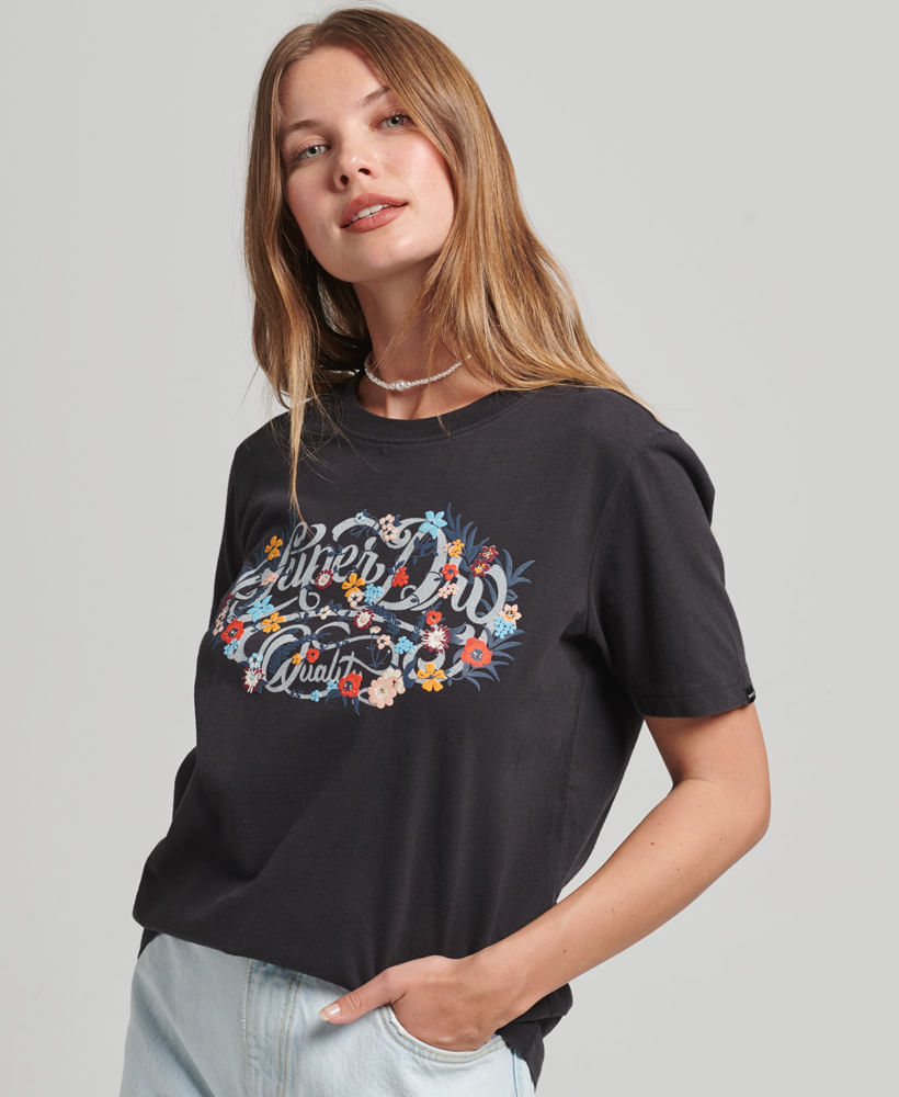 Camiseta Para Mujer Vintage Floral Scripted Tee Superdry 52381