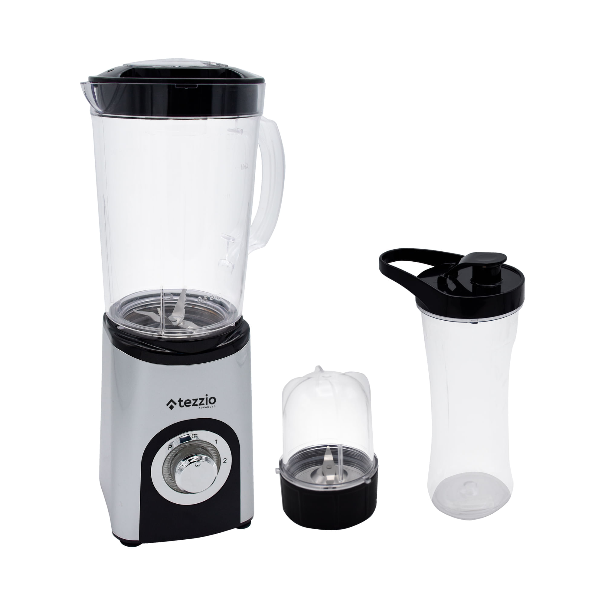 Licuadora Tezzio Incluye Vaso Portátil y Procesador