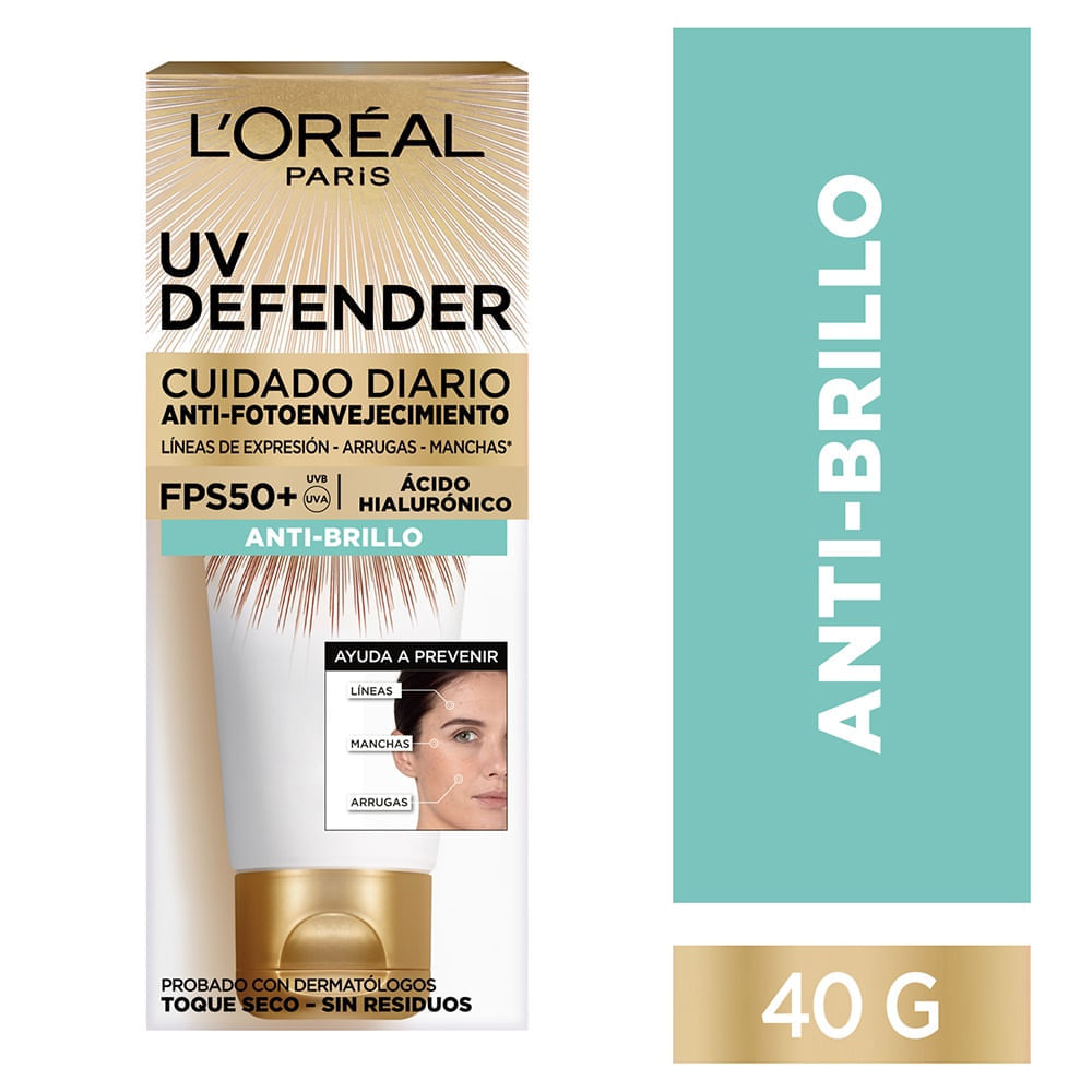 Crema L'Oréal Uv Defender Anti Brillo Spf50 40G