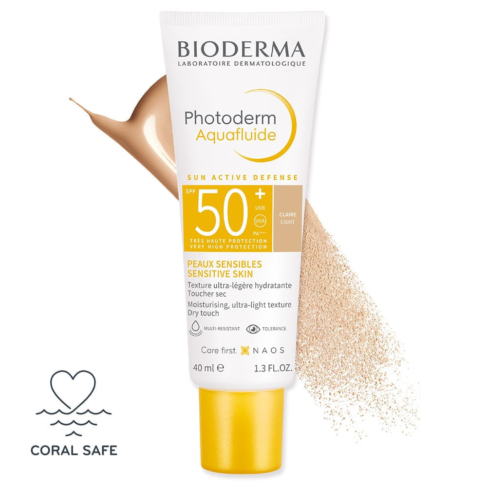 Bioderma Photoderm Aquafluide Claro Spf 50+ Protector Solar Toque Seco Para Piel Normal A Mixta 40Ml