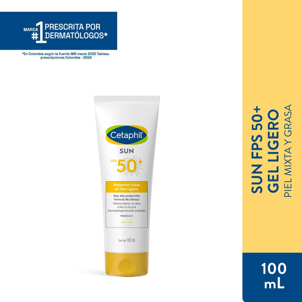Protector Solar Cetaphil En Gel Ligero Sun Fps 50+ X 100ml