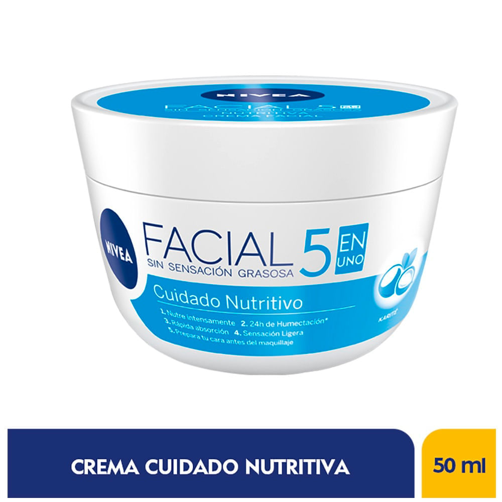 Crema Facial Nivea Cuidado Nutritivo 5 En 1 X 50Ml
