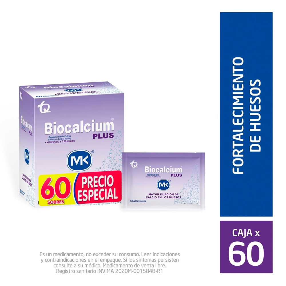 Precio Especial Biocalcium Plus 600Mg Caja X 60 Sobres