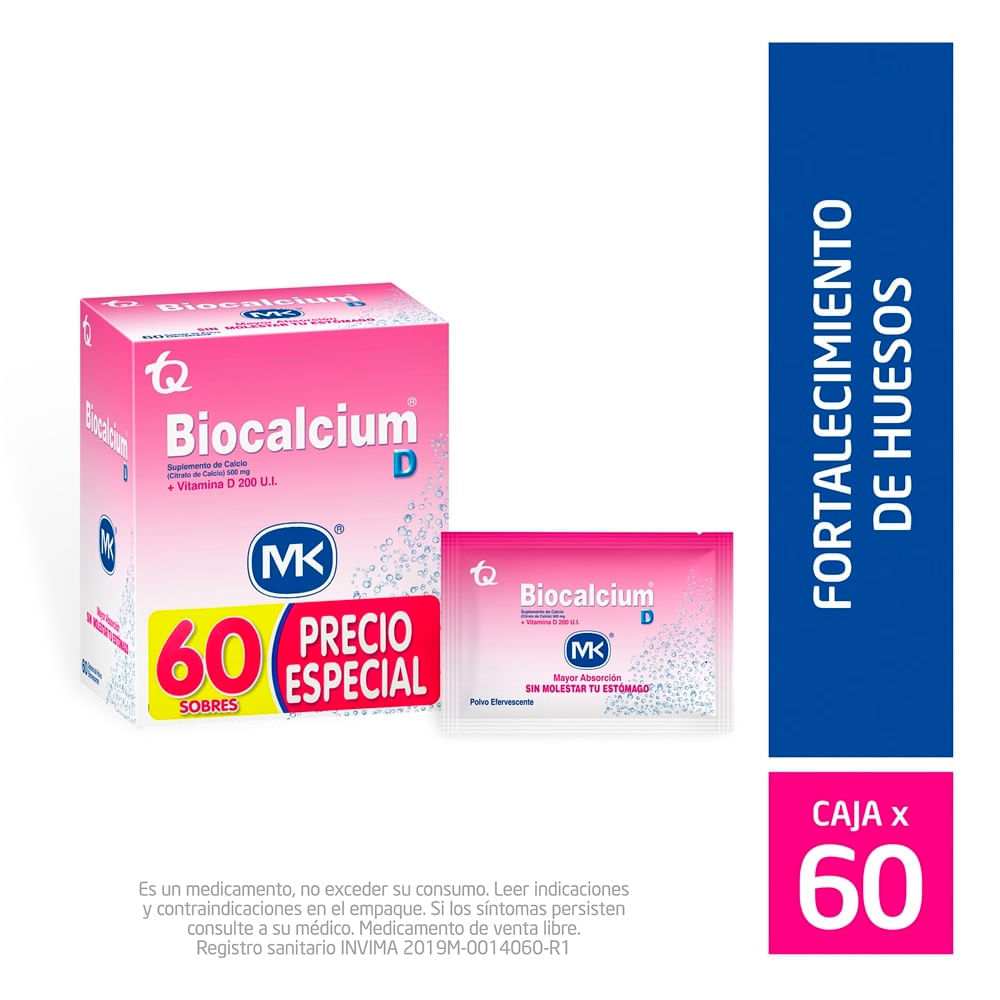 Precio Especial Biocalcium Plus 500Mg/200Ui Caja X 60 Sobres
