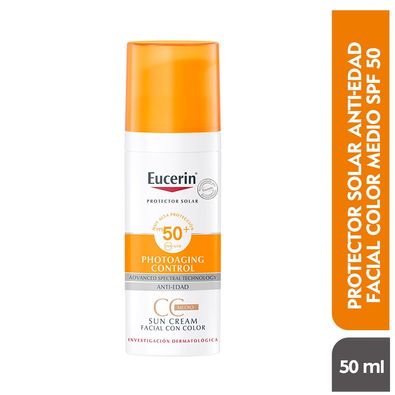 Protector Solar Eucerin Sun Crema Con Color Spf50 X 50Ml