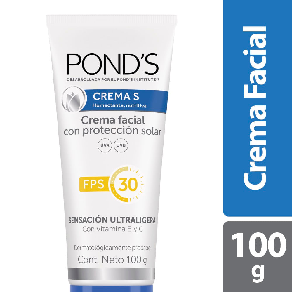 Crema Facial Ponds S Proteccion Solar Fps 30 X 100G