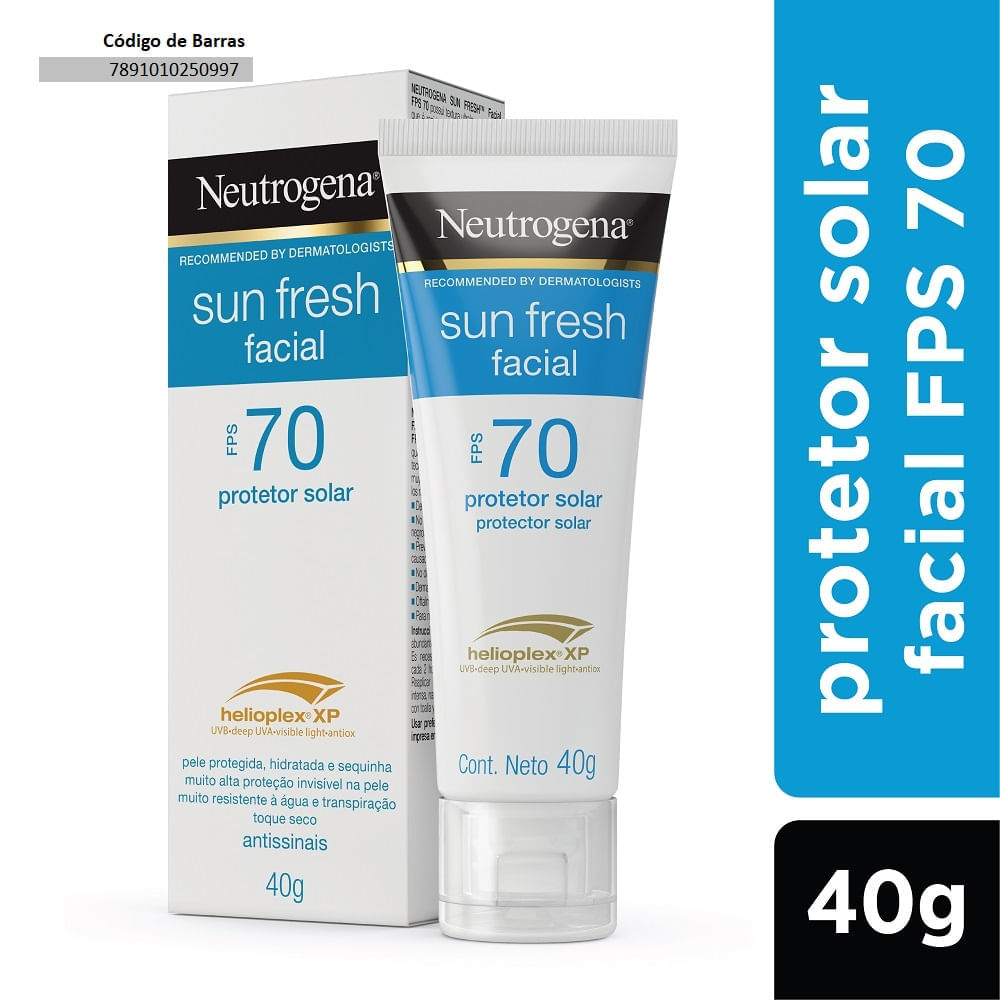 Protector Solar Neutrogena Sunfresh Facial Fps70 X 40ml