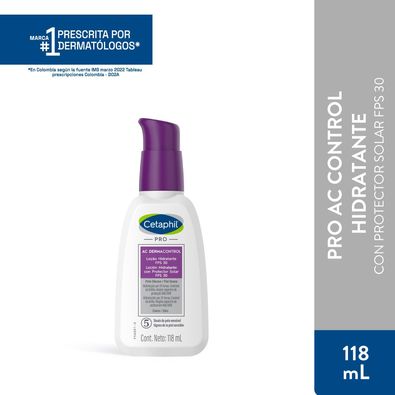 Hidratante Cetaphil Con Protector Solar Fps 30 Pro Ac Dermacontrol X 118ml