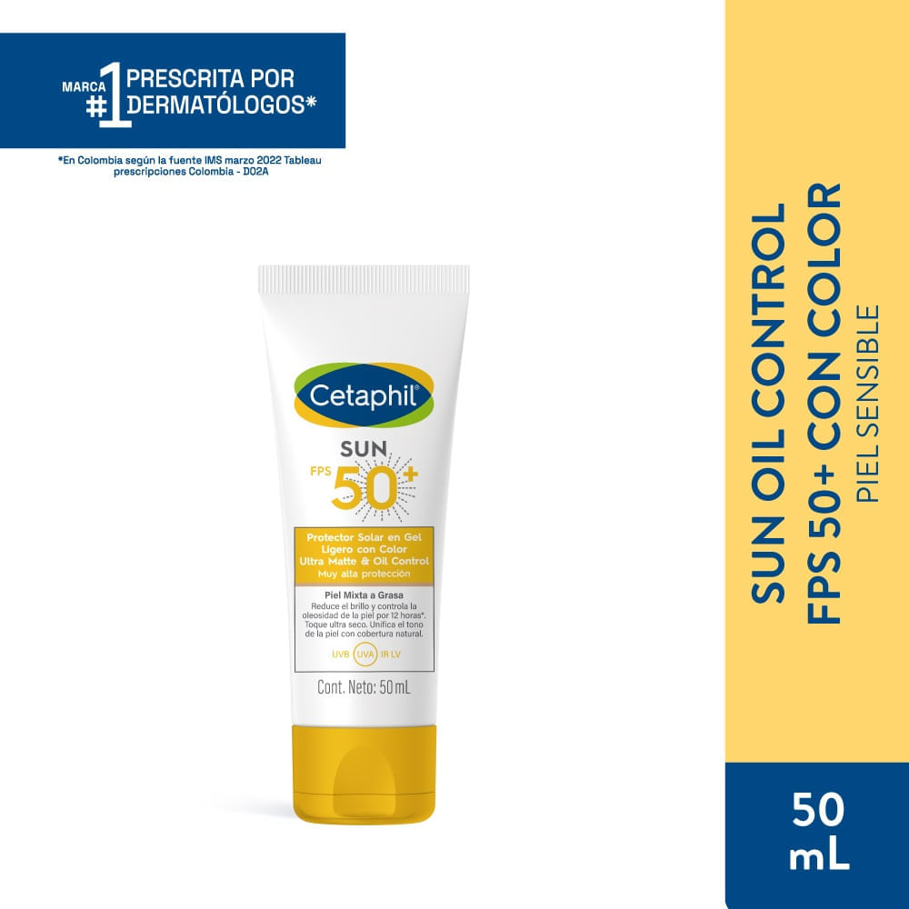 Protector Solar En Gel Ligero Con Color Ultra Matte Y Oil Control Cetaphil Sun Fps 50+ X 50ml