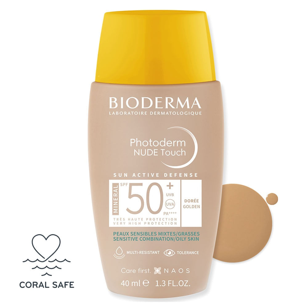Bioderma Photoderm Nude Touch Dorado Spf 50+ Protector Solar Para Piel Mixta A Grasa X 40ml