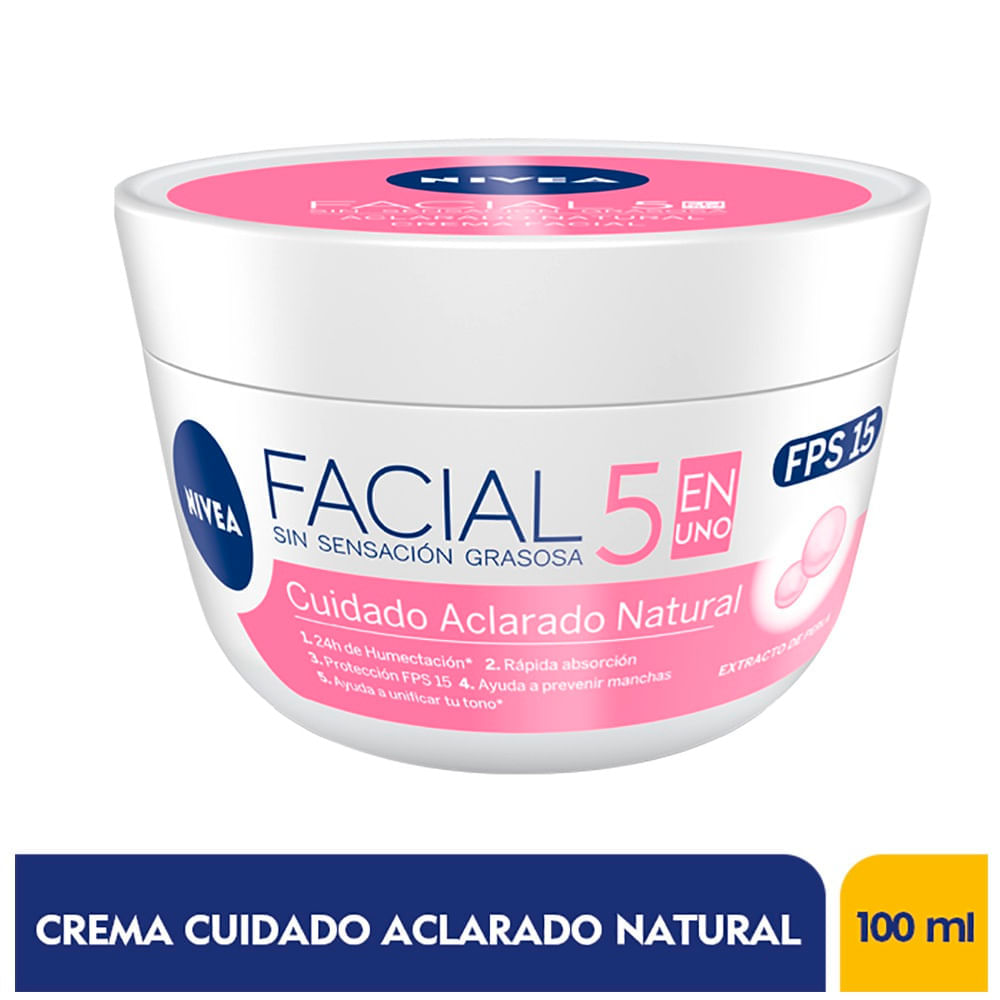 Crema Facial Nivea Cuidado Aclarado Natural 5 En 1 X 100Ml