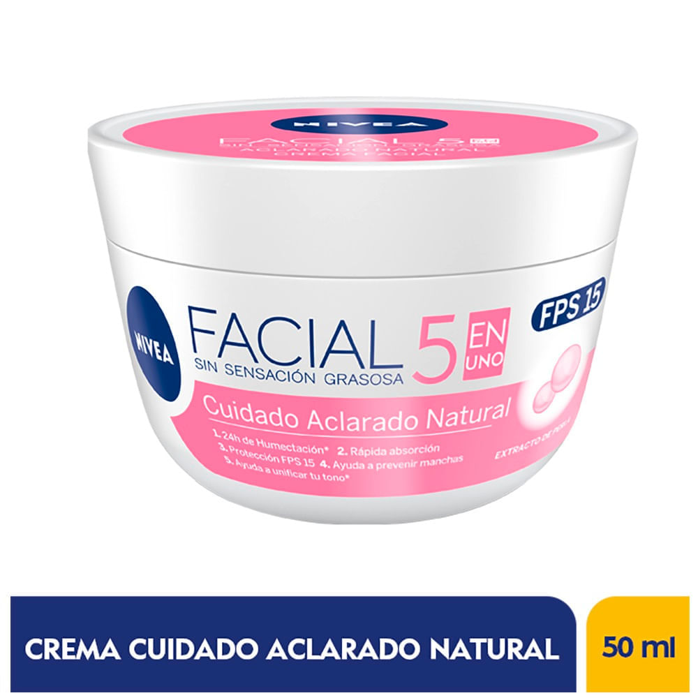 Crema Facial Nivea Cuidado Aclarado Natural 5 En 1 X 50Ml