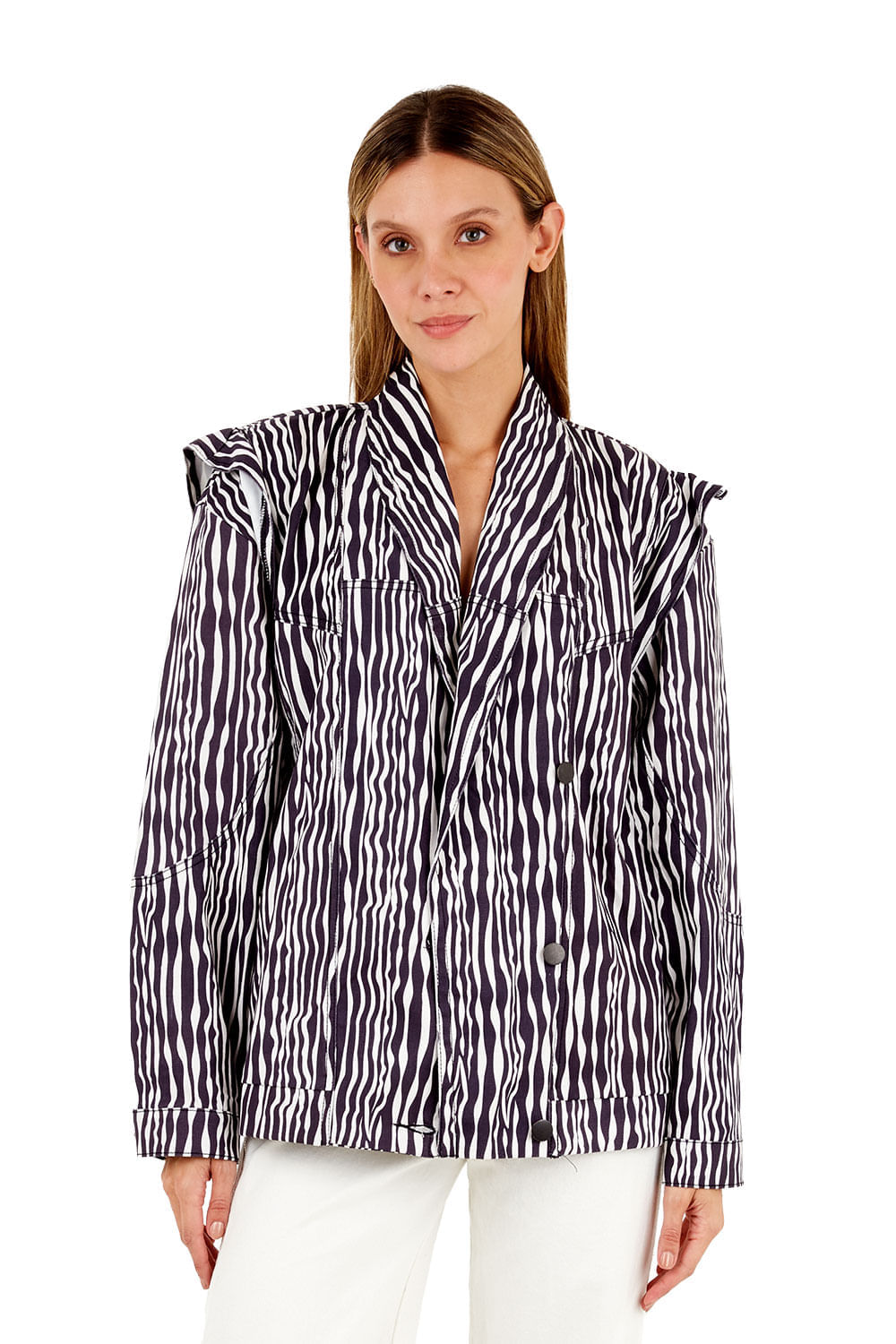 Chaqueta Zebra Negro para mujer Malfi