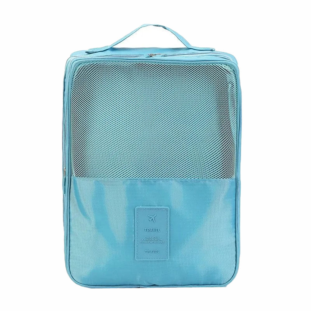 Maleta Bolso Portatil Organizador Zapatos Viaje Impermeable Azul Claro