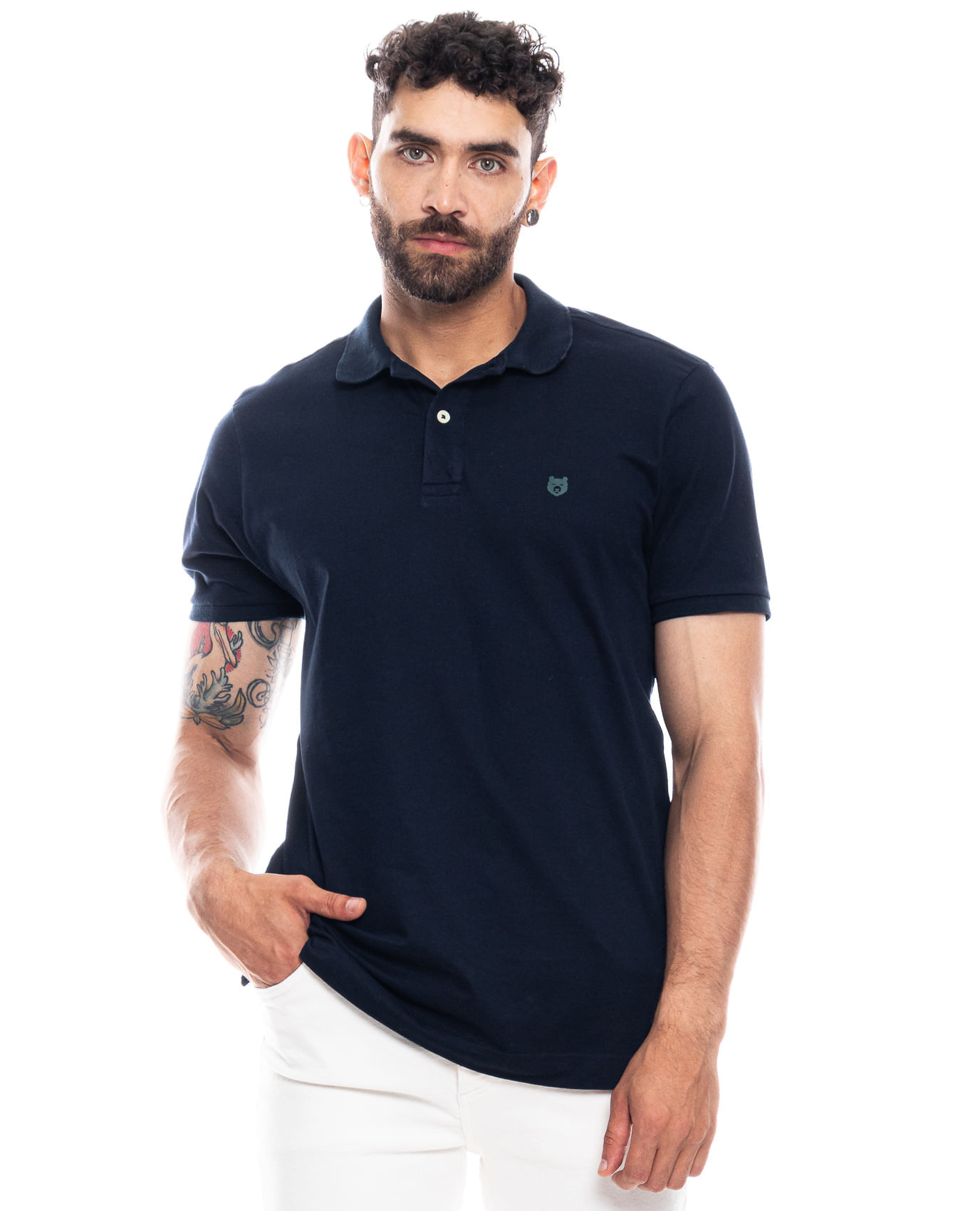 Polo Unicolor Logo Estampado Eco Recycle