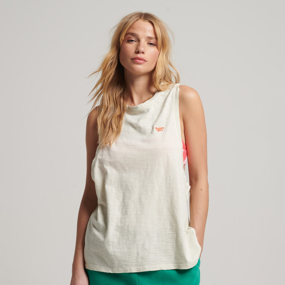 Camiseta Manga Sisa Para Mujer Vintage Surf Tank Superdry 55682
