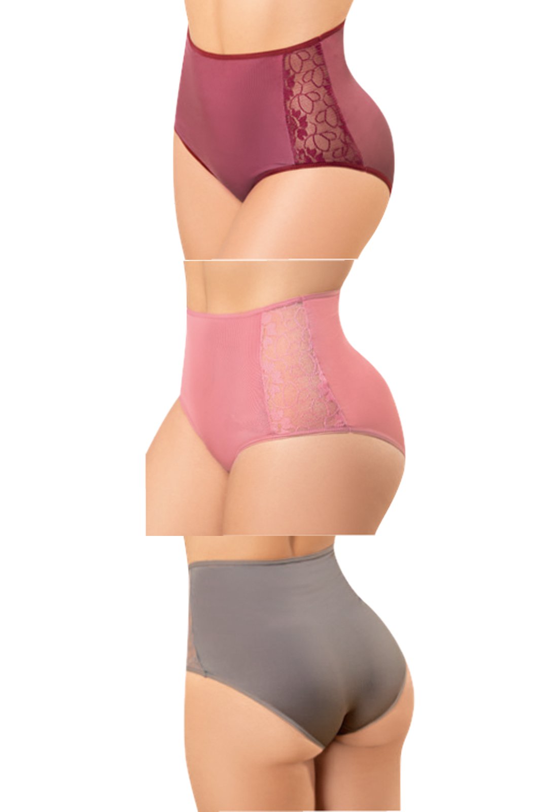 Panty Para Mujer Vino/Palo Derosa Oscuro/Taupe Mp