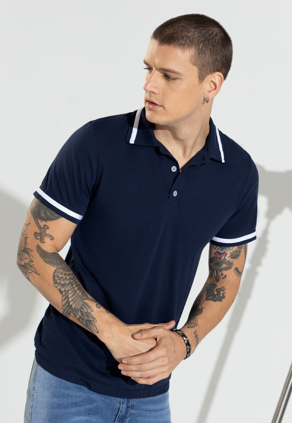 CAMISETA POLO HOMBRE AZUL 89617