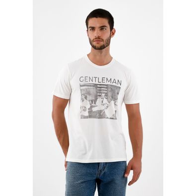 Camiseta crudo estampada para hombre