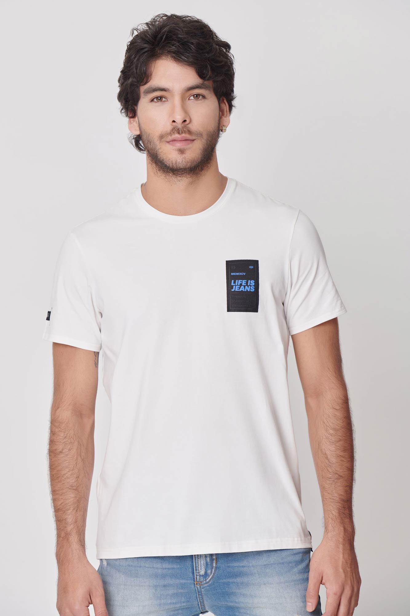 Camiseta Premium Manga Corta Color Ivory Para Hombre