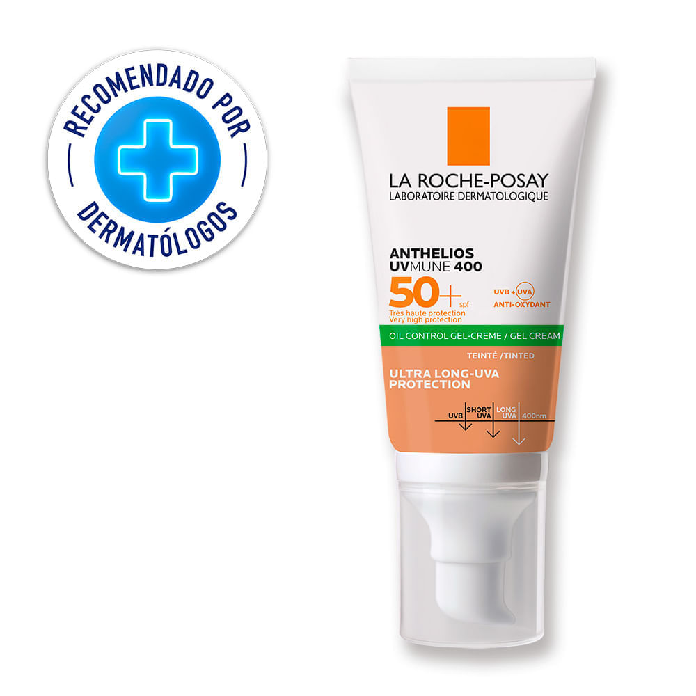 Protector Solar Anti Brillo La Roche Posay Anthelios Gel Toque Seco Con Color 50Ml Fps50