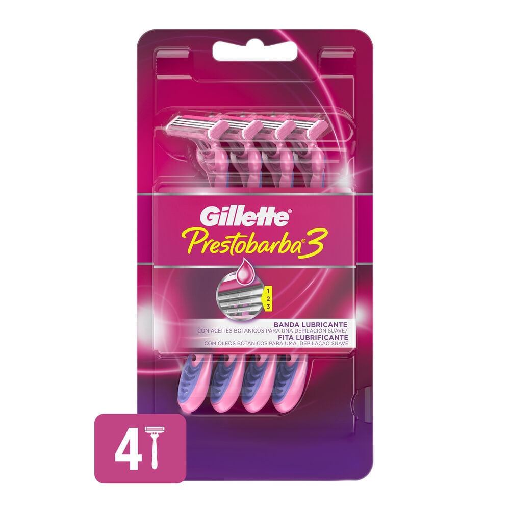 Maquinas De Afeitar Desechables Gillette Prestobarba3 X 4Und