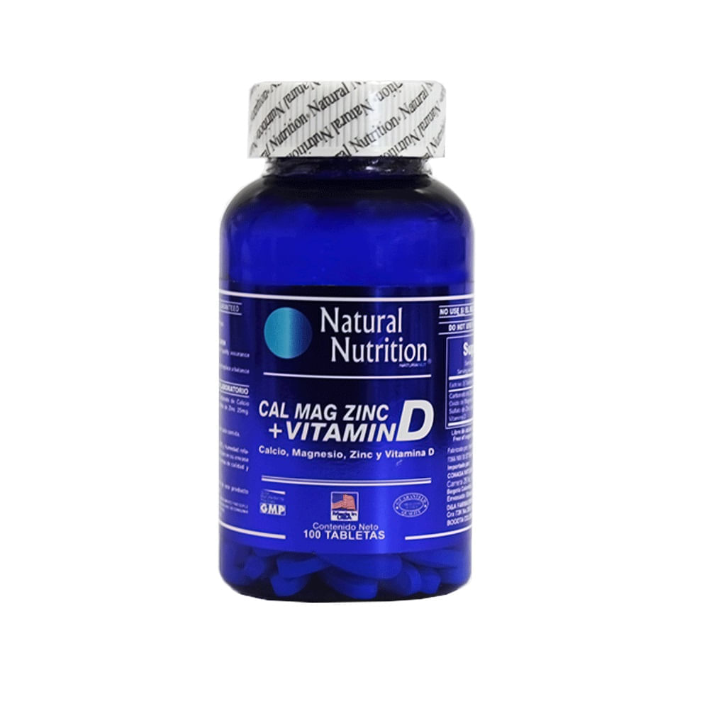 Calcio + Magnesio + Zinc + Vitamina D X 100 Tabletas