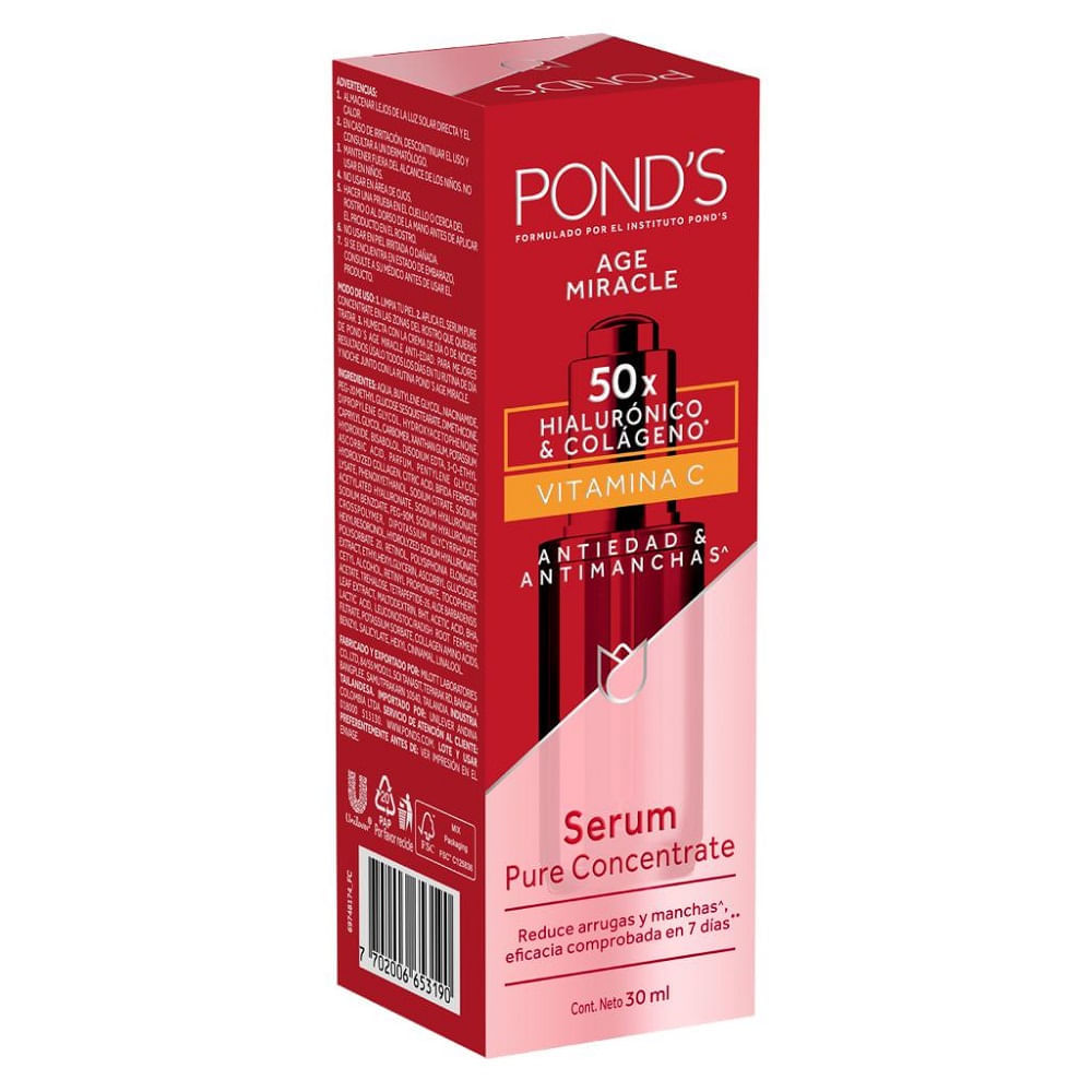 Sérum Ponds Age Miracle Vitamina C + Ácido Hialurónico X 30ml