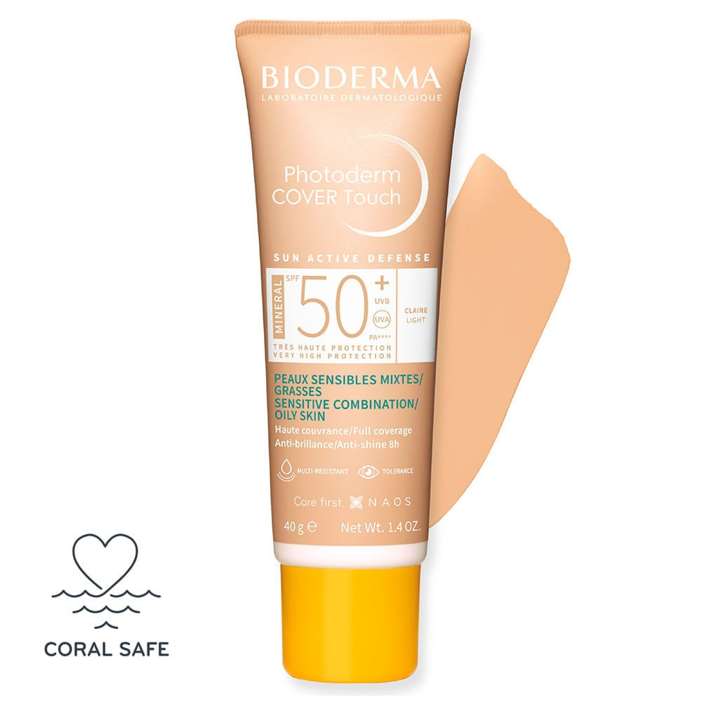 Bioderma Photoderm Cover Touch Claro Spf 50 Protector Solar Para Piel Mixta A Grasa X 40ml