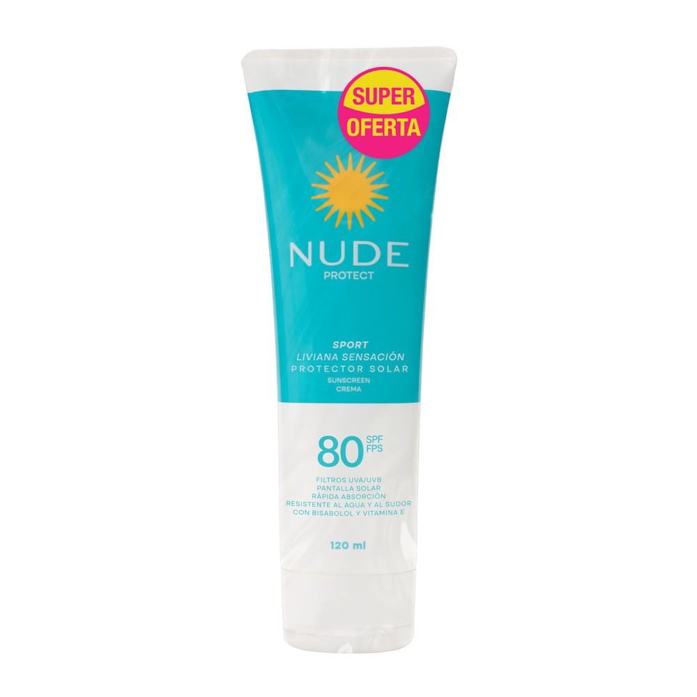 Promoción Nude Protector Solar Sensación Liviana SPF80 120ml x2 uds