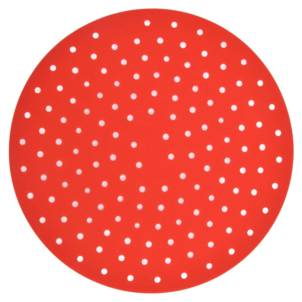Protector Silicona Antiadherente Freidora Aire 23cm Rojo Lavable FK22-76