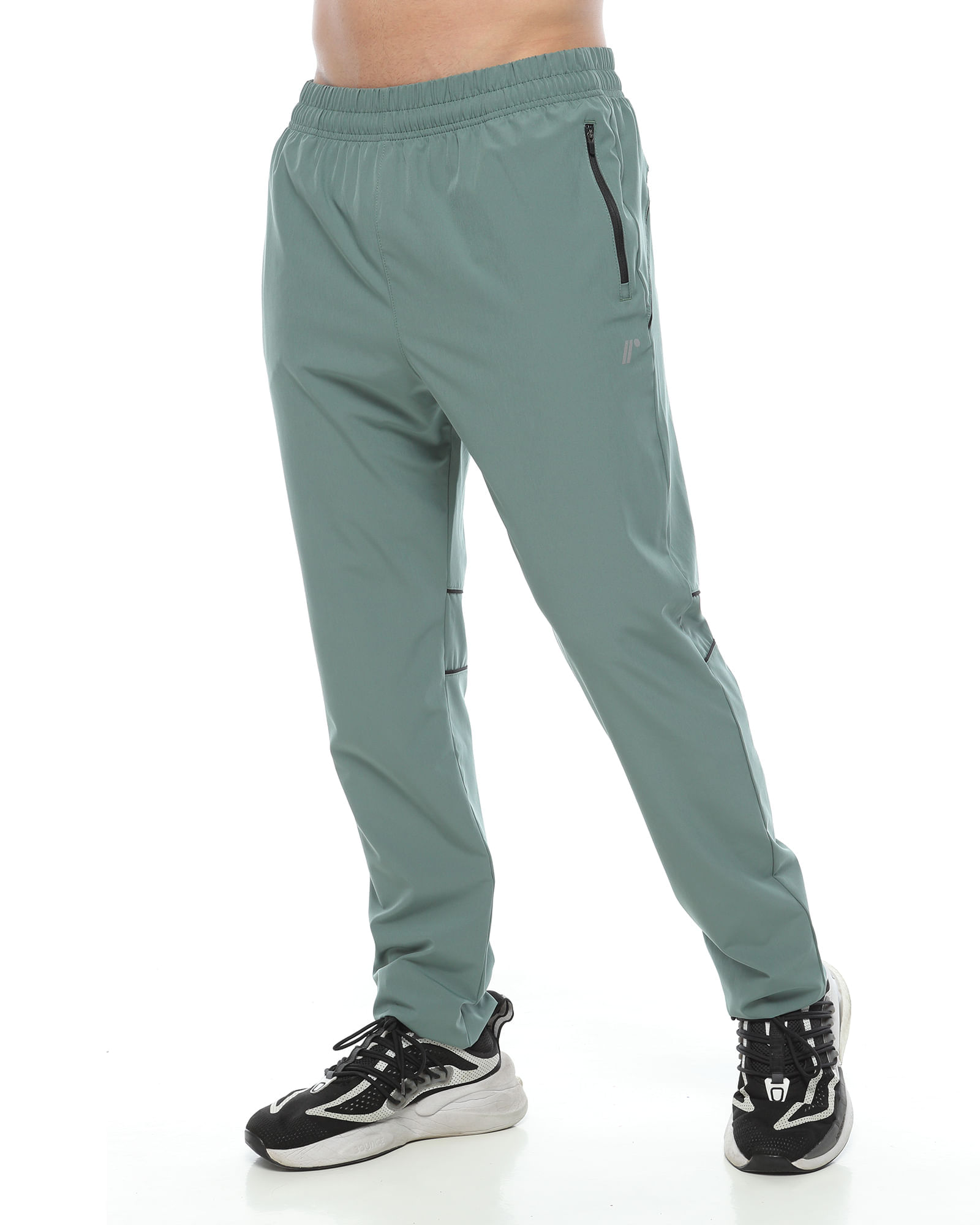 Pantalón Deportivo,  Color Verde/Negro  Para Hombre