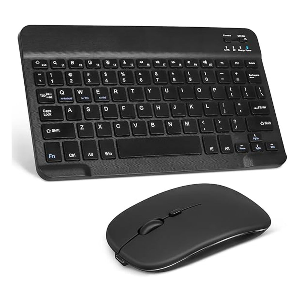 Combo Inalambrico Mouse Teclado Recargable Negro Bluetooth