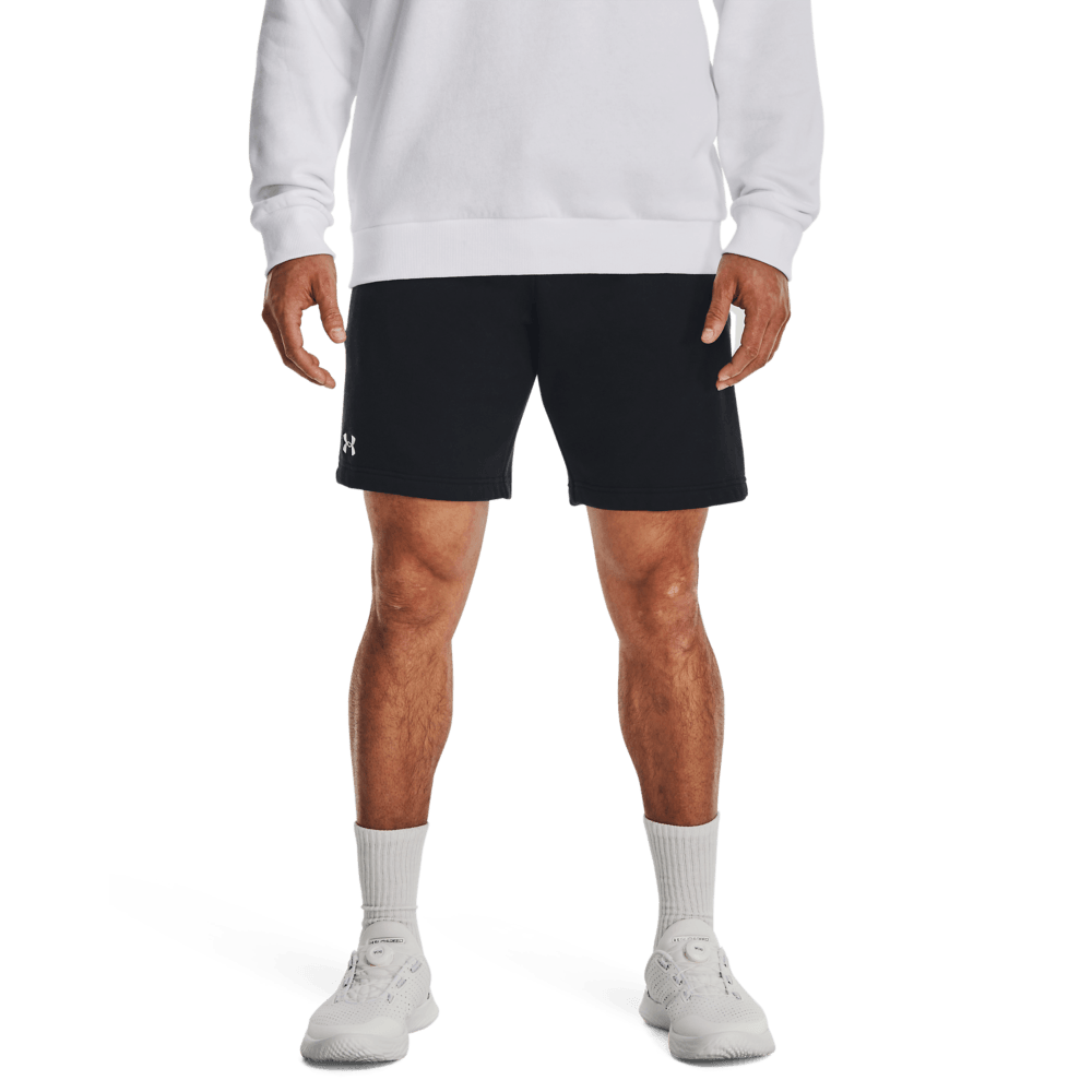 UA Rival Fleece Shorts Pantaloneta negro de hombre para entrenamiento