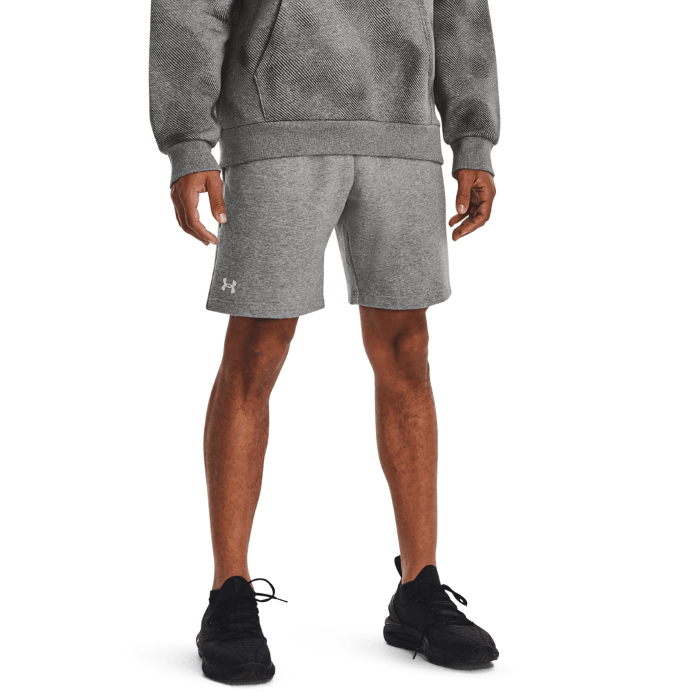 UA Rival Fleece Shorts Pantaloneta gris de hombre para entrenamiento