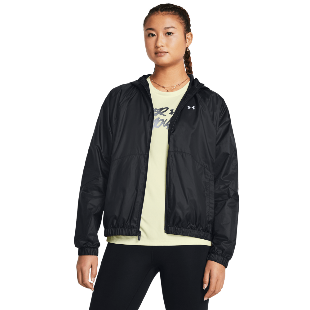 UA Sport Windbreaker Jkt Chaqueta negro de mujer para entrenamiento