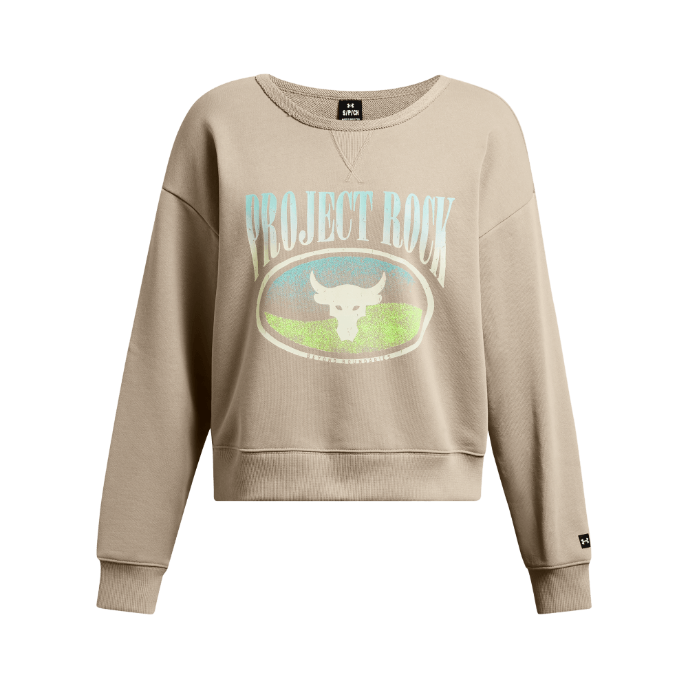 UA  Rck Hw Terry Ls Q1 Buzo cafe de mujer para entrenamiento