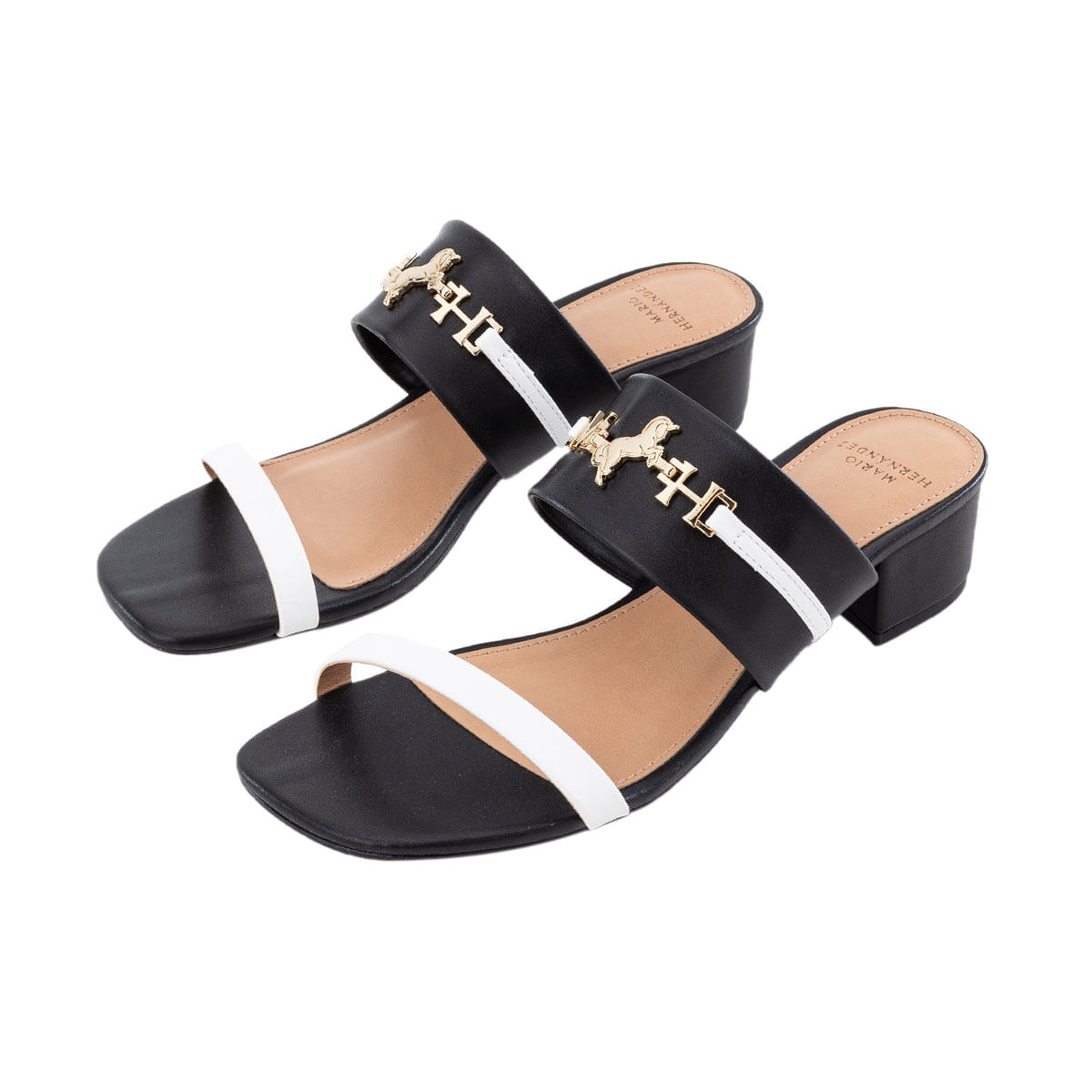 Sandalias Lina negro blanco Beach