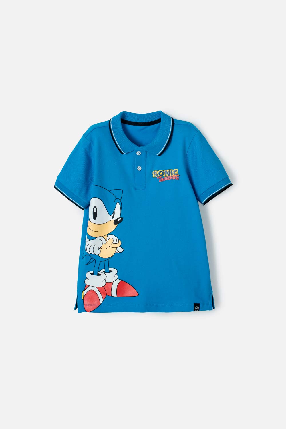 Camiseta tipo polo Sonic azul para niño