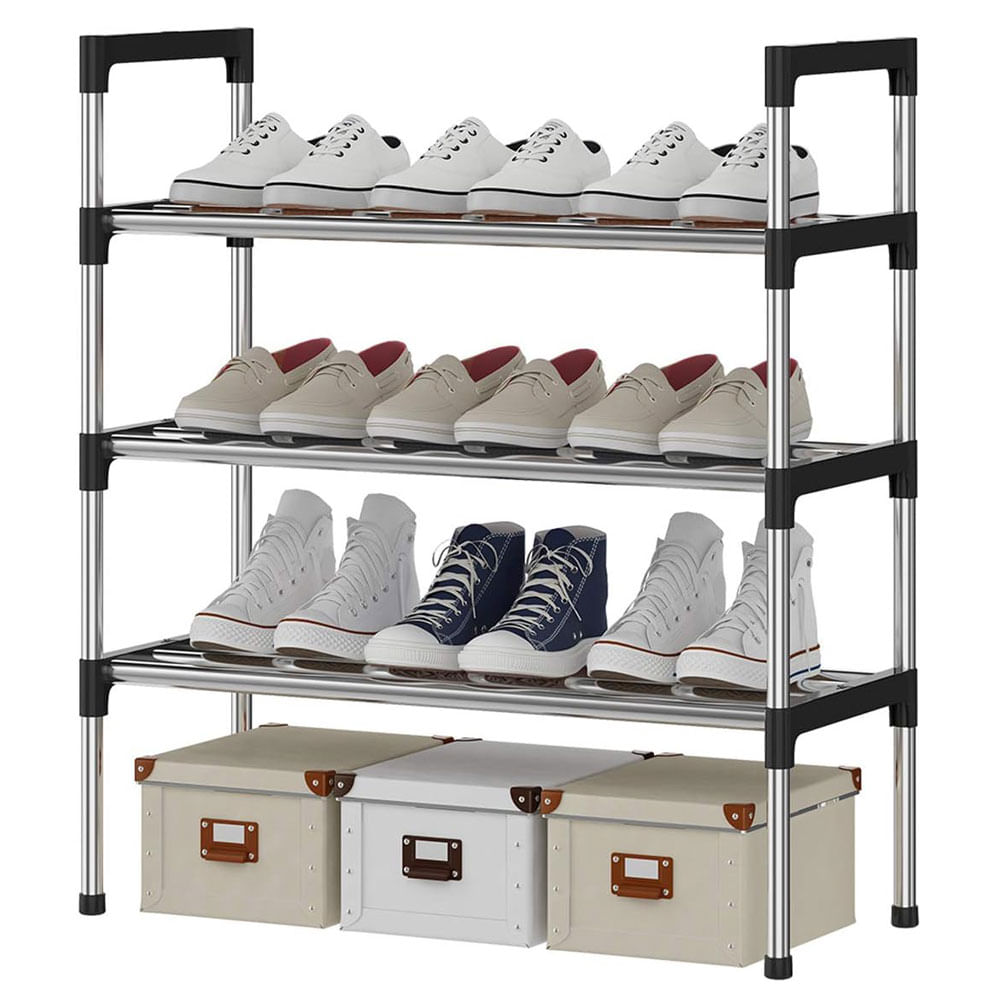 Zapatero 3 Niveles Organizador Zapatos Ajustable Metalico Barandas