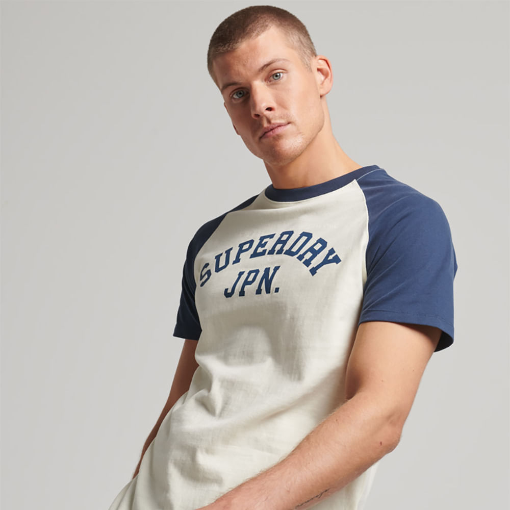 Camiseta Para Hombre Vintage Gym Raglan Superdry